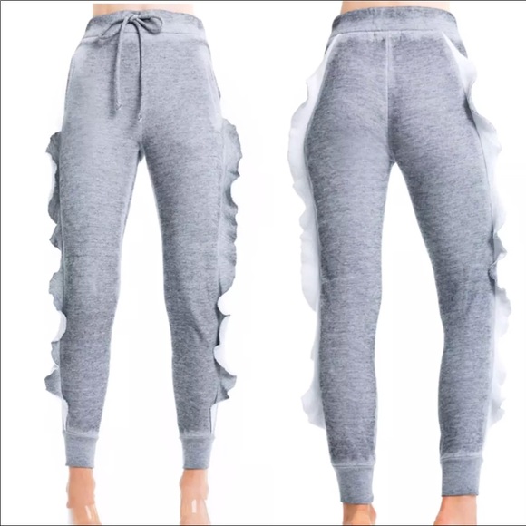 M /& L Gray Color Sizes Wildfox Women/'s Sweatpants Norelle Ruffle Skinny Pant